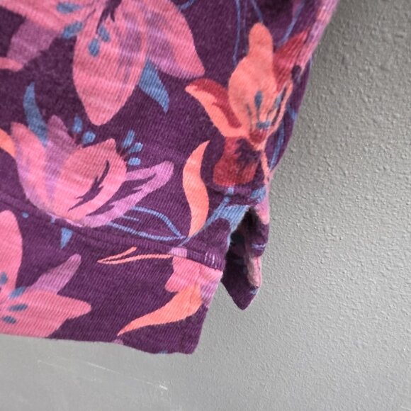 D&Co Active Shirt Womens 2X Purple Floral Hooded Long Sleeve Tunic Top - Picture 5 of 10